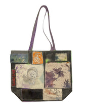 Load image into Gallery viewer, patched collage canvas tote
